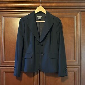 Ann Taylor Vintage Dark Navy Pinstripe Suit Jacket